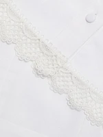 Lace-Trimmed Button-Front Blouse
