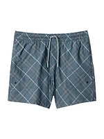 Check Drawstring Swim Shorts