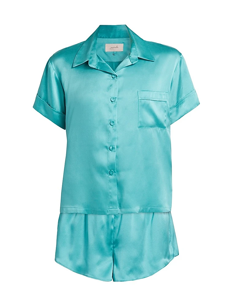 Audrey Silk Boxer Pajama Set