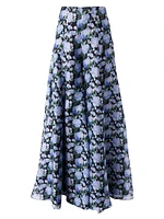 Floral Silk Palazzo Pants