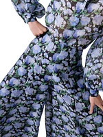 Floral Silk Palazzo Pants