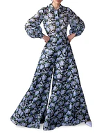 Floral Silk Palazzo Pants