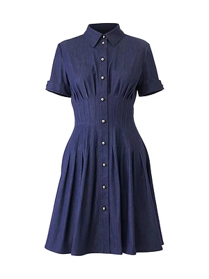 Cotton-Blend Fit & Flare Minidress