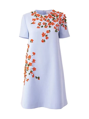 Embellished Floral A-Line Minidress