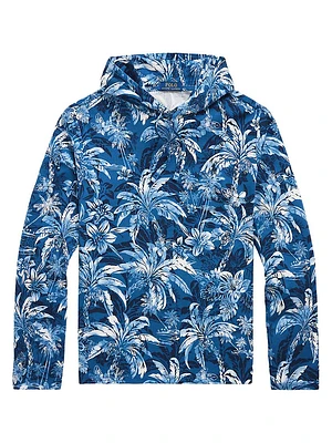 Tropical-Print Jersey Hooded T-Shirt