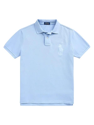 Custom-Slim-Fit Big Pony Mesh Polo Shirt