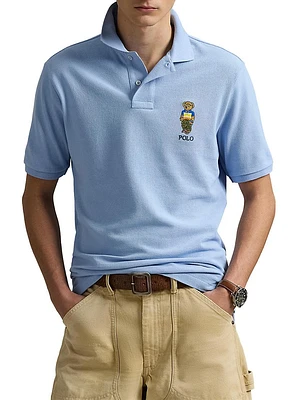 Classic-Fit Polo Bear Mesh Shirt