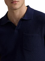 Mesh-Knit Performance Polo Sweater