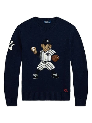 Yankees Bear Linen-Cotton Sweater