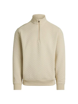 Quilted Double-Knit Quarter-Zip