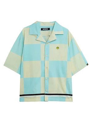 Popeline Checked Cotton Camp Shirt