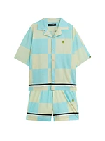 Popeline Checked Cotton Camp Shirt