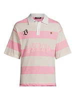 Striped Cotton Rugby Polo Shirt