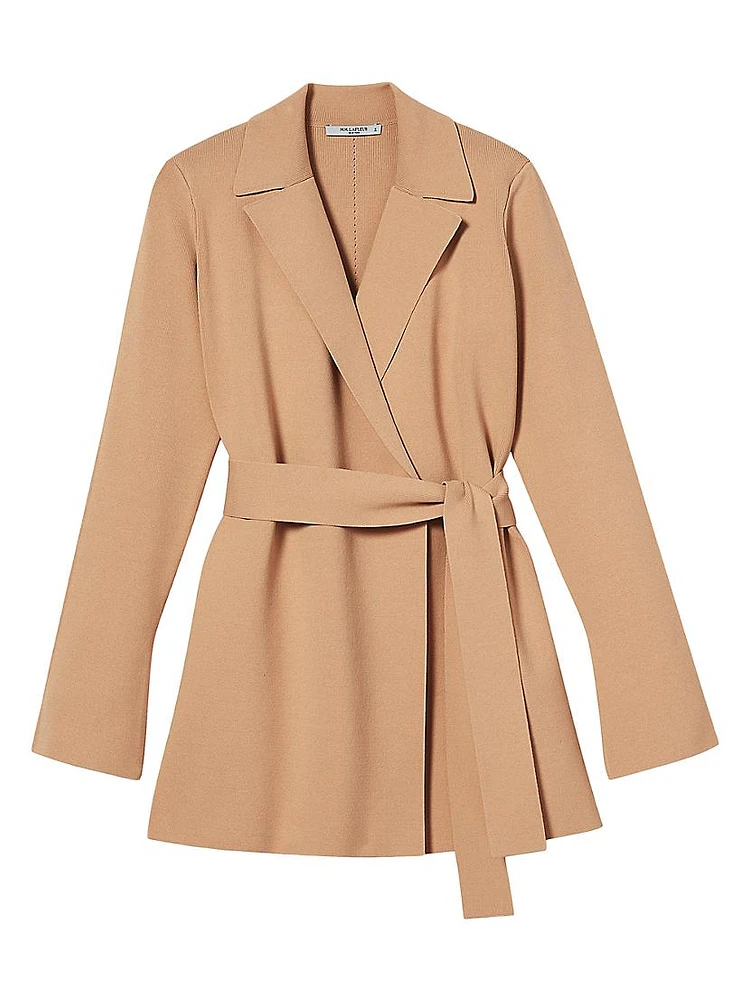 Merritt Wrap Jardigan Saddle - Stylish Blazer-Cardigan Hybrid