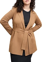 Merritt Wrap Jardigan Saddle - Stylish Blazer-Cardigan Hybrid
