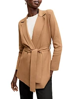 Merritt Wrap Jardigan Saddle - Stylish Blazer-Cardigan Hybrid