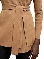 Merritt Wrap Jardigan Saddle - Stylish Blazer-Cardigan Hybrid