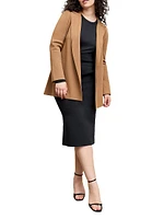 Merritt Wrap Jardigan Saddle - Stylish Blazer-Cardigan Hybrid