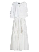 Cotton-Silk Voile Patchwork Maxi Dress