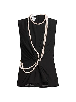 Pearl Necklace Voile Blouse