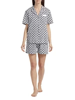 Monogram Print Short Pajamas Set