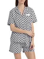 Monogram Print Short Pajamas Set