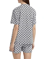 Monogram Print Short Pajamas Set