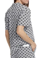 Monogram Print Short Pajamas Set