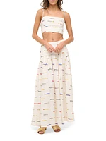 Federico Fish-Print Cotton Crop Top