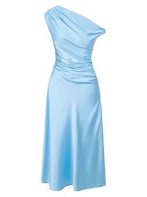 Phare Draped Stretch Silk Maxi Dress