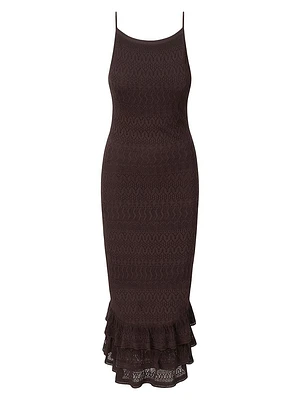 Bliss Knit Ruffle-Trim Maxi Dress