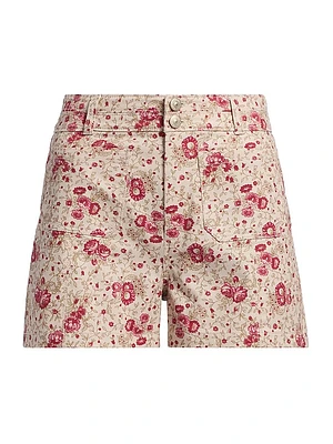 Dorothea Floral Cotton-Blend Shorts