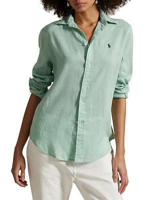 Classic Fit Linen Button-Front Shirt