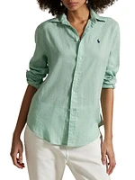 Classic Fit Linen Button-Front Shirt