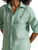 Classic Fit Linen Button-Front Shirt