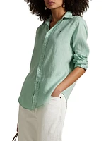 Classic Fit Linen Button-Front Shirt