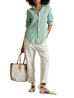Classic Fit Linen Button-Front Shirt