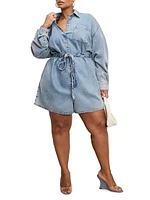 Weightless Long-Sleeve Denim Romper