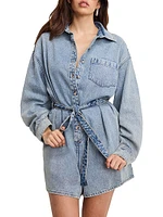 Weightless Long-Sleeve Denim Romper