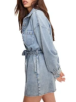 Weightless Long-Sleeve Denim Romper