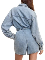 Weightless Long-Sleeve Denim Romper