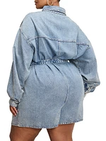 Weightless Long-Sleeve Denim Romper