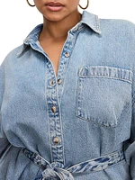 Weightless Long-Sleeve Denim Romper