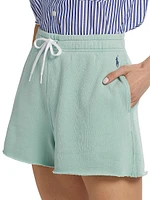 Cotton-Blend Fleece Drawstring Shorts