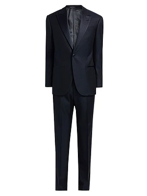 Textured Wool-Silk Tuxedo