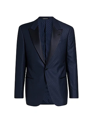 Diamond Grid Print Dinner Jacket