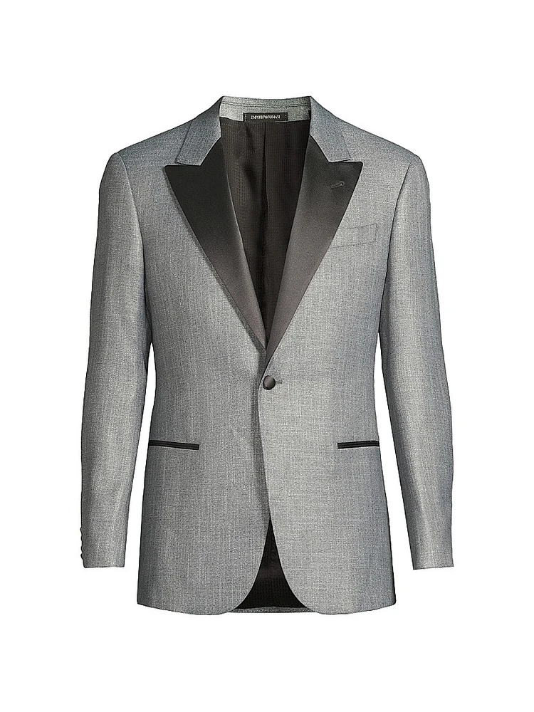 Satin-Lapel Woven Dinner Jacket