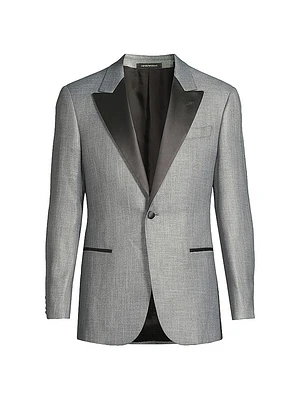 Satin-Lapel Woven Dinner Jacket