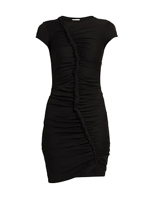 Gathered Cotton Body-Con Minidress