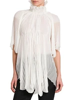 Silk High Neck Blouse